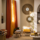 Espelho Decorativo Bege Redondo Com Moldura 60x30cm Palha Inspire