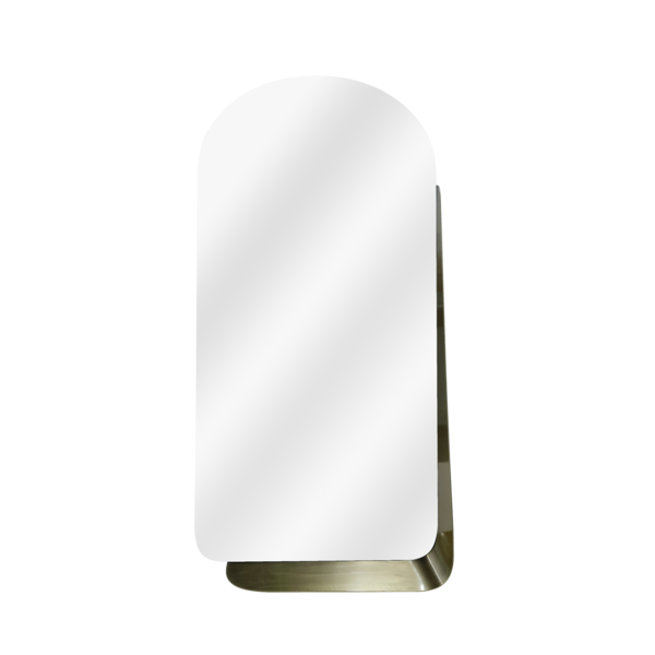 Espelho Decorativo Brilia Latão Cilíndrico Com Moldura 78x40cm Inspire