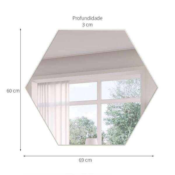 Espelho Decorativo Brooklyn 60x69 Cm Off White Leroy Merlin