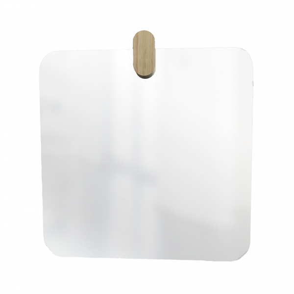 Espelho Decorativo Cantos Com Gancho Pinus Oblongo 50x50 Cm