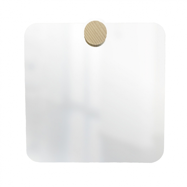 Espelho Decorativo Cantos Com Gancho Pinus Redondo 50x50 Cm