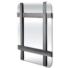 Espelho Decorativo Chess Cantos Com Corino Preto 50 X 50 Cm