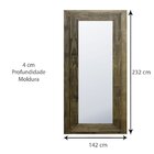Espelho Decorativo Com Dupla Moldura Rústica 142cm X 232cm De
