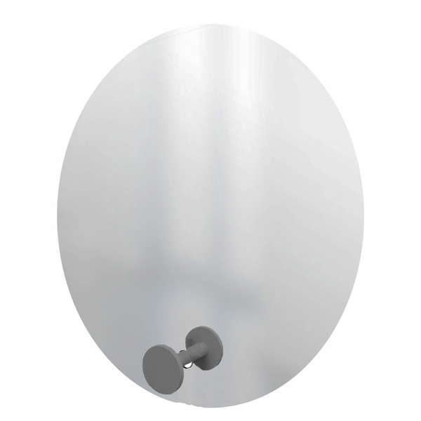 Espelho Decorativo Com Gancho Alumínio Cinza 50 Cm Redondo