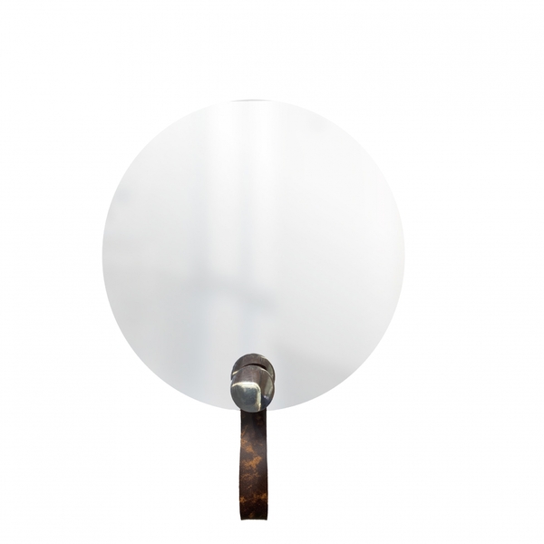 Espelho Decorativo Com Gancho Alumínio Cromado Com Corino Raj