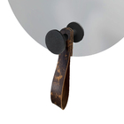 Espelho Decorativo Com Gancho Alumínio Preto Com Corino Rajad