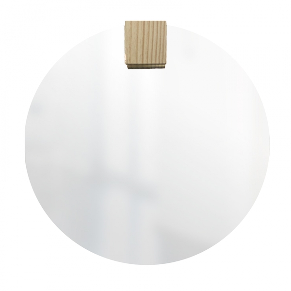 Espelho Decorativo Com Gancho Pinus Quadrado 50 Cm Redondo