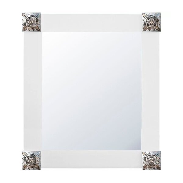 Espelho Decorativo Com Moldura E Apliques Prata 62cm X 82cm D