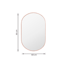 Espelho Decorativo Curvado com Moldura Cobre 95x60cm