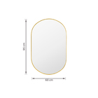 Espelho Decorativo Curvado com Moldura Dourado 95x60cm