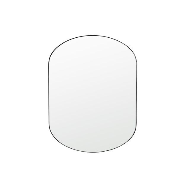 Espelho Decorativo Curvado com Moldura Preto 120x60cm