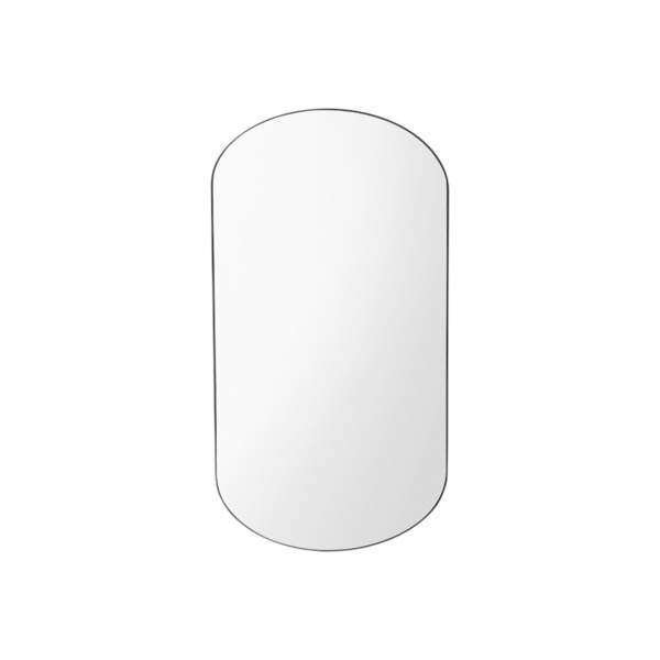 Espelho Decorativo Curvado com Moldura Preto 160x60cm