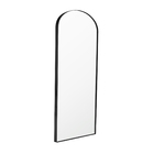 Espelho Decorativo Curvado com Moldura Preto 180x55cm