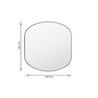 Espelho Decorativo Curvado com Moldura Preto 95x60cm