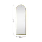 Espelho Decorativo Curvado Michi Portal Dourado 110x50cm Arte Própria