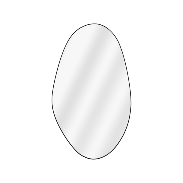 Espelho Decorativo Dali Preto Oval Com Moldura 85x50cm Inspire