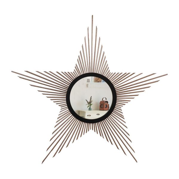 Espelho Decorativo De Parede Redondo Com Moldura Palitada Cen