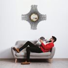 Espelho Decorativo De Parede Redondo Com Moldura Palitada Com