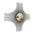 Espelho Decorativo De Parede Redondo Com Moldura Palitada Com