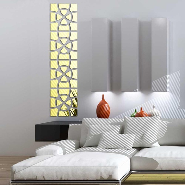 Espelho Decorativo Dourado Abstrato