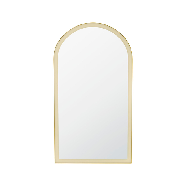 Espelho Decorativo Dourado Curvado Com Moldura 1,80x1m Mayuri