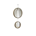 Espelho Decorativo Duplo Marrom Alça Corrente 20 Cm E 30 Cm R