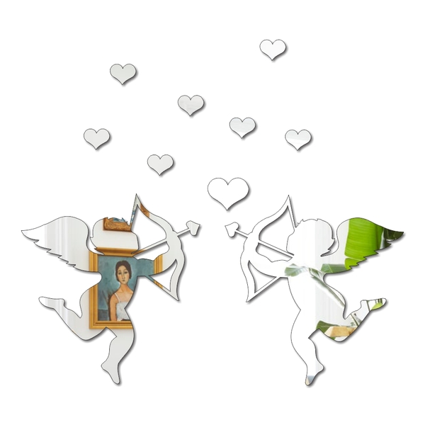 Espelho Decorativo Em Acrílico - Anjos - Epp-057