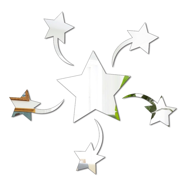 Espelho Decorativo Em Acrílico - Estrelas - Epp-078