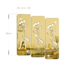 Espelho Decorativo Em Acrílico Flores Sala Cozinha Gold