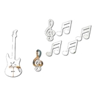 Espelho Decorativo Em Acrílico - Guitarra - Epp-021