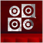 Espelho Decorativo Em Acrílico Quadrados E Círculos