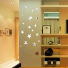 Espelho Decorativo Estrelas 12 Peças Em Acrílico Espelhado