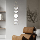 Espelho Decorativo Fases da Lua Dourado 12x60cm