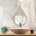 Espelho Decorativo Gota Em Rattan Madeira Oval 75x40 Cm - Ind