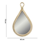 Espelho Decorativo Gota Em Rattan Madeira Oval 75x40 Cm - Ind