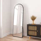 Espelho Decorativo Grande Curvado 160x50cm Preto Com Moldura Michi Floor Arte Própria