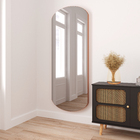 Espelho Decorativo Grande Curvado 160x60cm Dourado Com Moldura May512 Mayuri