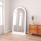 Espelho Decorativo Grande Curvado 180x100cm Cinza Com Moldura May526 Mayuri