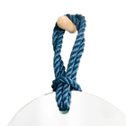 Espelho Decorativo Hole Alça Sisal Blue 50 Cm Redondo