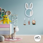 Espelho Decorativo Infantil 43x44cm Branco Lebre