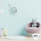 Espelho Decorativo Infantil 48x37cm Branco Coelho