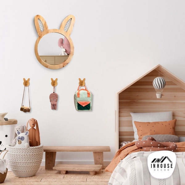 Espelho Decorativo Infantil 48x37cm Pinus Coelho