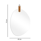 Espelho Decorativo Life Alça Corino Caramelo 60x40cm Orgânico