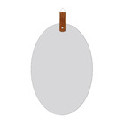 Espelho Decorativo Life com Alça de Couro Sintético Caramelo 60x40cm