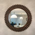 Espelho Decorativo Madeira Pegui Jasper - 45 Cm Marrom