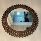Espelho Decorativo Madeira Pegui Jasper - 45 Cm Marrom
