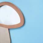 Espelho Decorativo Marrom Cogumelo Com Moldura 51x50cm Oikos