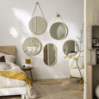 Espelho Decorativo Marrom Redondo Com Moldura 56x52,4cm Nordik Inspire