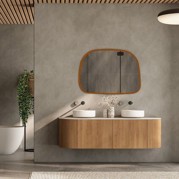 Espelho Decorativo Moderno Orgânico Modelo Flow 53cm X 73cm C