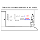 Espelho Decorativo Multiuso Bisotê Fita Dupla Face 60x40 Cm